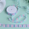 2.5cm colorful striped ultrasonic yarn ribbon factory direct sales and wholesale, popular gifts, handicrafts, headwear decoration, small bow ribbon details Picture